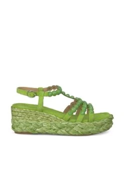Alma En Pena Sandalen Met Sleehak - Verde