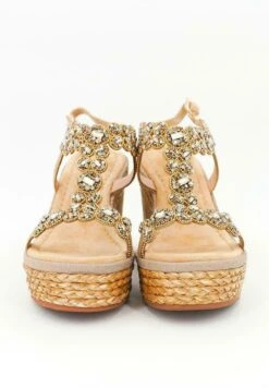 Alma En Pena Osaka - Sandalen Met Sleehak - Sand -Alma En Pena Winkel ed75b9a0c13e43ca8d4b3aaad05e8e19